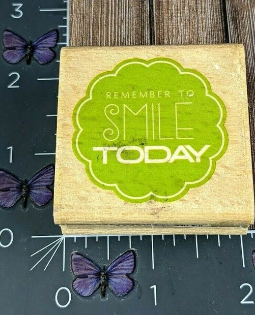 Studio G Remember To Smile Rubber Stamp 2012 Wood #BD32