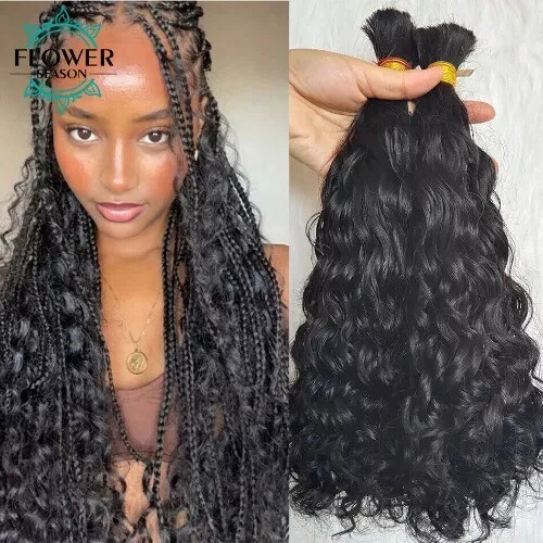 Bulk Hair  Braiding Human Hair Loose Wave Braids Hair Double Drawn Full End Bulk