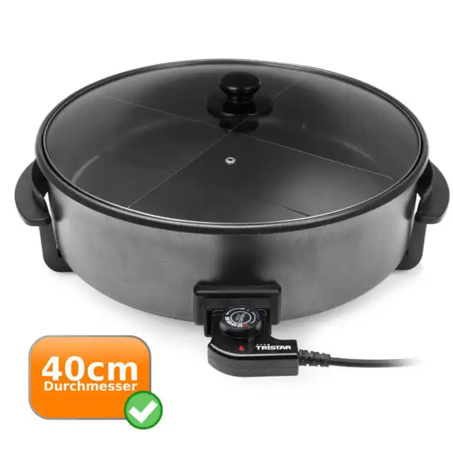 XXL Grillpfanne Elektrisch 40 cm Partypfanne 7,5 Liter 4-fachTrennwand NEU