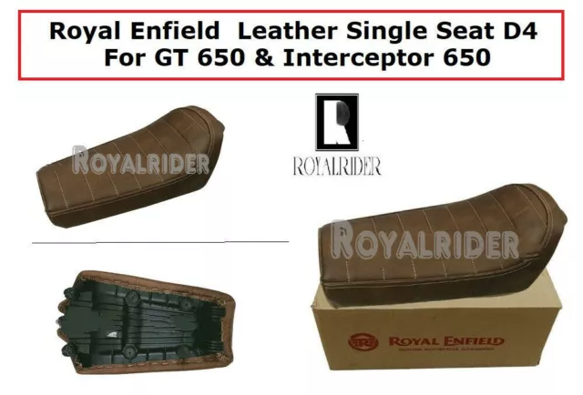 Selle simple en cuir Royal Enfield D4 pour Gt 650 et Interceptor 650