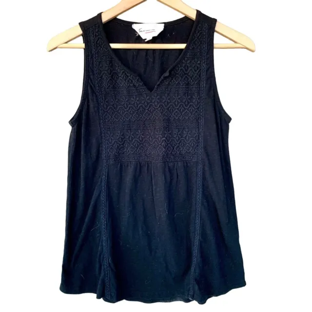 Two By Vince Camuto Shirt Women’s Small Black Lace Sleeveless Preppy Ladies