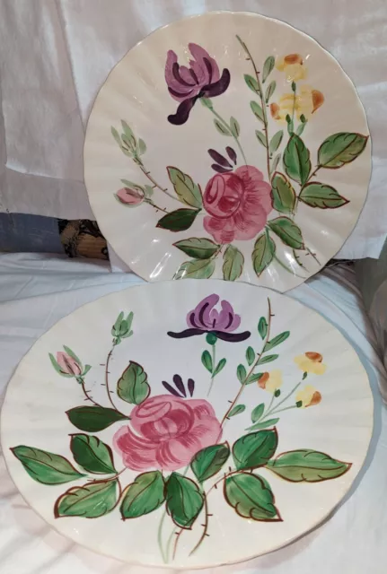 Lot of 2 Blue Ridge Southern Potteries June Bouquet Platter/Plate  10 1/4"