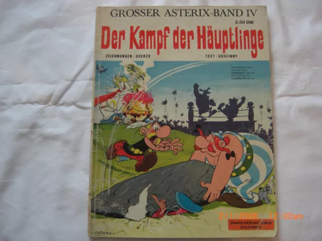 Asterix Band IV Der Kampf der Häuptlinge  1969 Ehapa Verlag Erstauflage  2,50DM