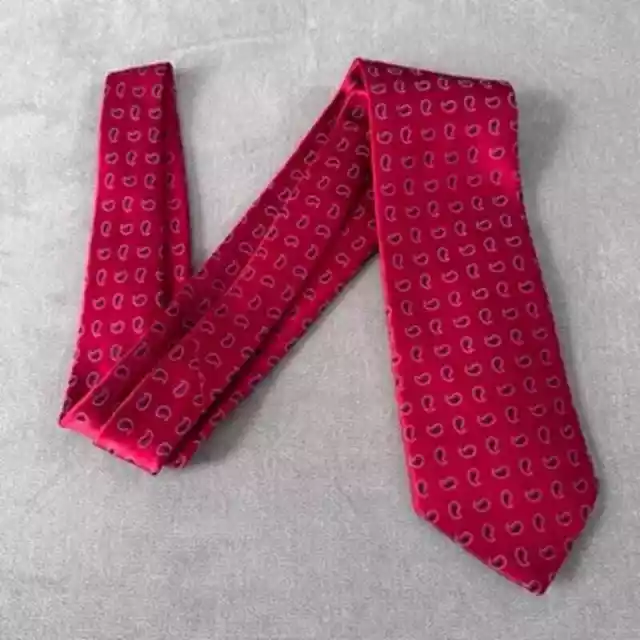 Nordstrom red pink small paisley silk tie NWT