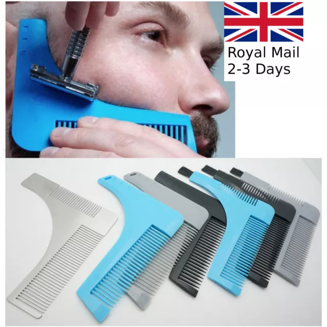 Stainless Steel Plastic Beard Styling Shaping Template Comb Facial Hair Tool