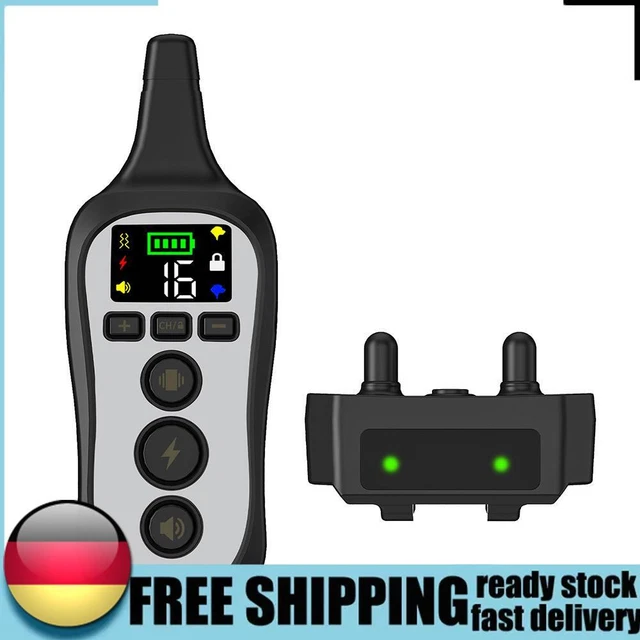 Collar de campana impermeable entrenamiento para perros Shock Vibration Sound Stop (negro blanco