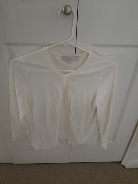 Women's Cream Cardigan Sweater SZ Small from LOFT. In Excellent Condition!