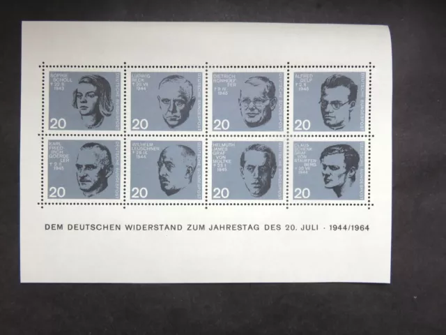 BRD Deutschland 1964 Mi-Nr. DE BL3 431-438 20.Jahrestag Attentat Hitler postfri.