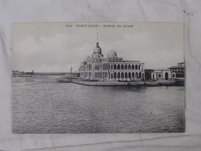 Cpa Egypte Port Said Entree Du Canal De Suez Circa 1900