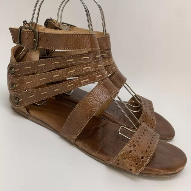 Bed Stu Artemis Gladiator Sandals Red Rustic Leather Women’s Sz 10(C13)