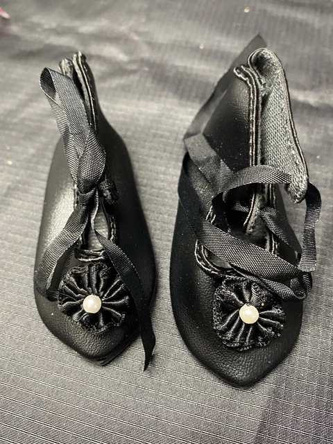 Vintage Unique Leather Doll Shoes For Bisque or Old Style Doll 