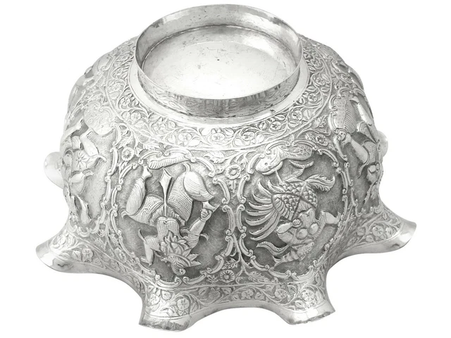 Antique Burmese Silver Bowl, Circa 1880 12