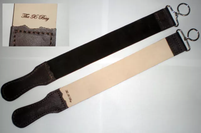 TWO PACK! Barber Leather Strop Straight Razor Sharpening Shave Shaving Strap