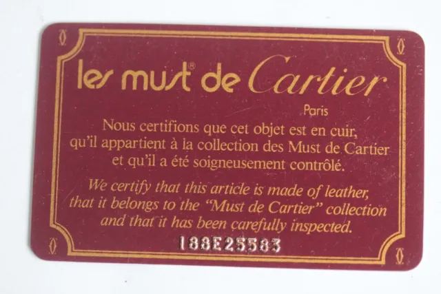 CARTIER Carte de garantie vierge Must de Cartier cuir (56166)