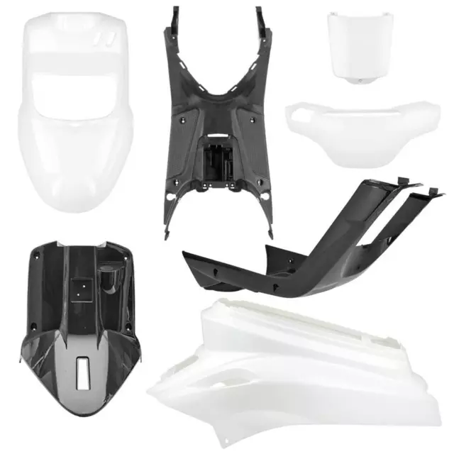 KIT 7 Pz CARENE PLASTICHE SCOCCHE BIANCO YAMAHA BWS BW'S BOOSTER 2004-2016