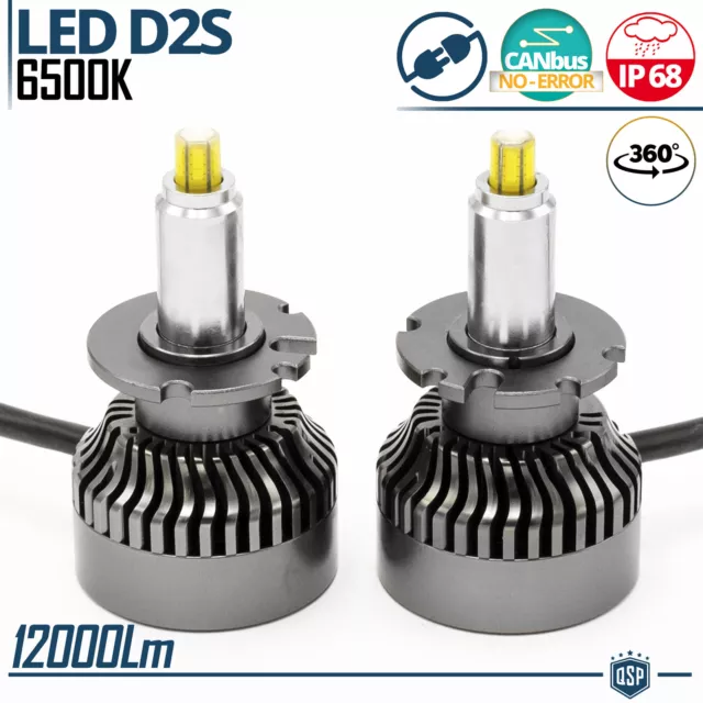 Kit LED D2S Conversione da XENON HID a Lampade LED CANbus 12000LM 6500K Bianco