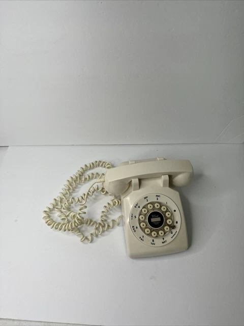 Vintage White Crosley Telephone Model #CR-58 Push Button Desk Phone Works