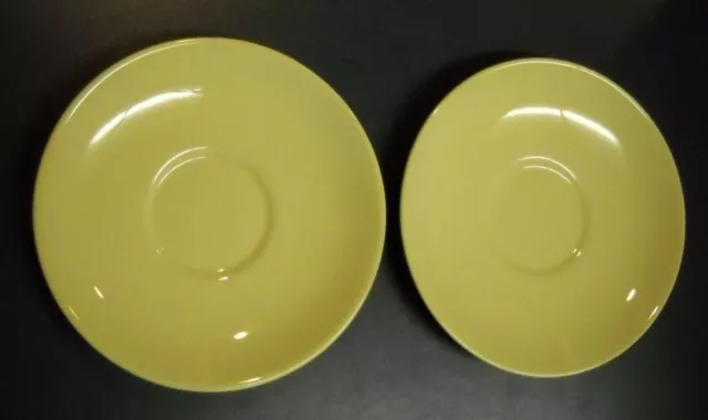 Vtg Pair Of Lu-Ray Pastels Yellow 6" Saucer Plate Taylor Smith Taylor