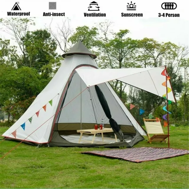 Tragbares Camping-Pyramidenzelt im Freien Großes indisches Tipi-Zelt für 4Person