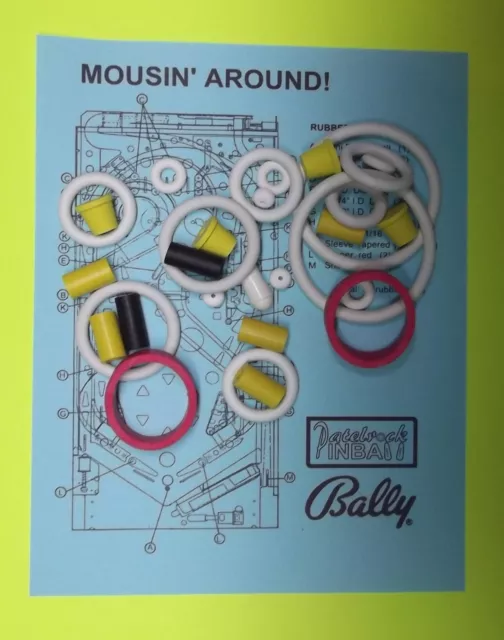 1989 Bally / Midway Mousin' Around! Pinball Machine Rubber Ring Kit