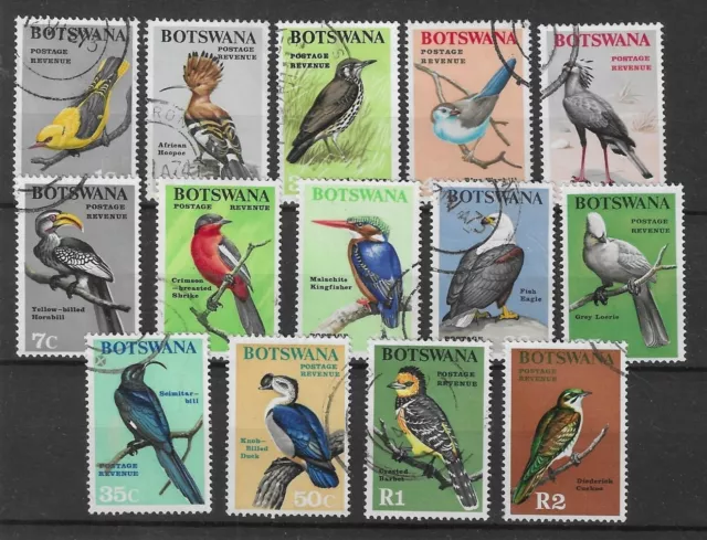 Botswana 1967 Birds Set SG220-233 Fine Used Cat£38