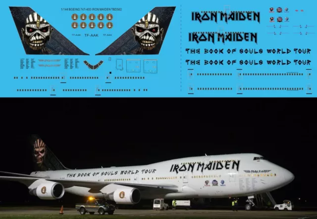 1/144 Decals Boeing 747 - 400 Iron Maiden Tour Decal Tbd562