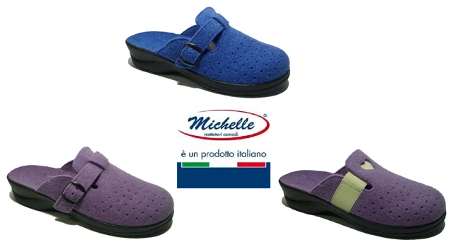 Ciabatte Donna Made In Italy Pantofole Confort Linea Comoda  Michelle - Flora