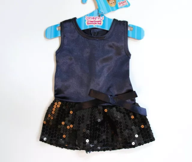 Springfield Navy Satin Sequin Sleeveless Party Dress for 18" Dolls
