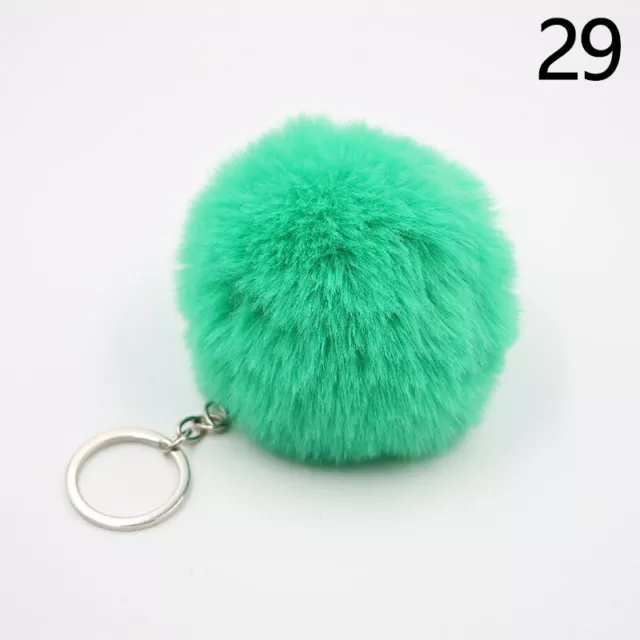 Fur Fluffy Ball Keychain PomPom Pendant Key Chains Keyring Bags Decoration