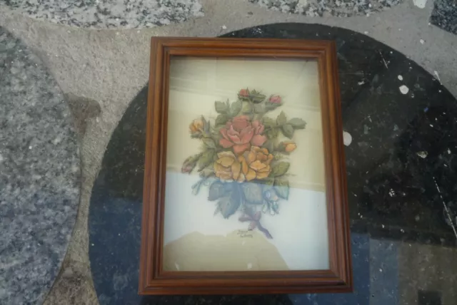 Cuadro Antiguo En Relieve,Motivos Florales.