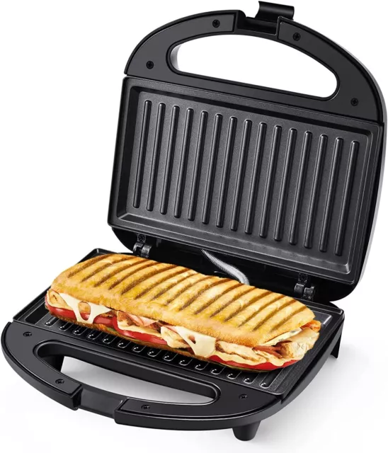 Tostapane Tostiera Per Toast Piastra 750W Griglia Grill Sandwich Antiaderente