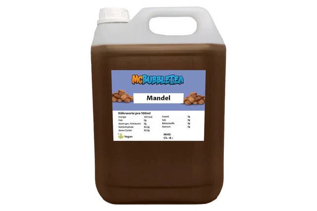 (7,99 EUR/l) Bubble Tea Sirup 5 Liter Mandel Infusion/ Konzentrat 1:20