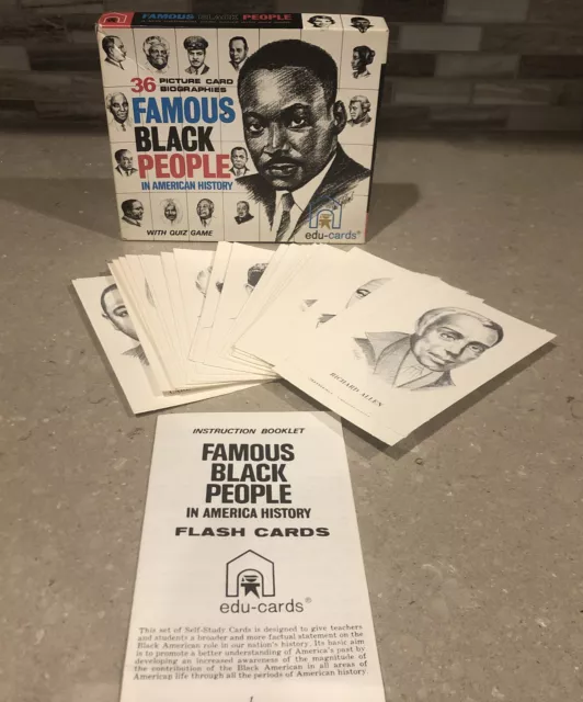 1970 Edu-Cards Famous Black People In American History Quiz Game Complete w/ box