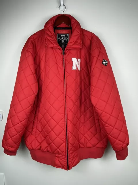 Mens Nebraska Huskers Red XXL Coat Quilted Puff Winter Red N Embroidered