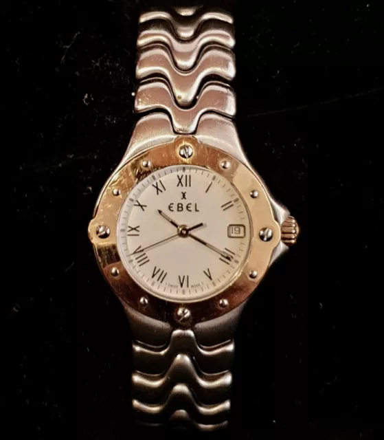 Ebel Sportwave Damen Uhr Gold/Stahl 28Mm, 750 Gold Lünette Quarz 6087621