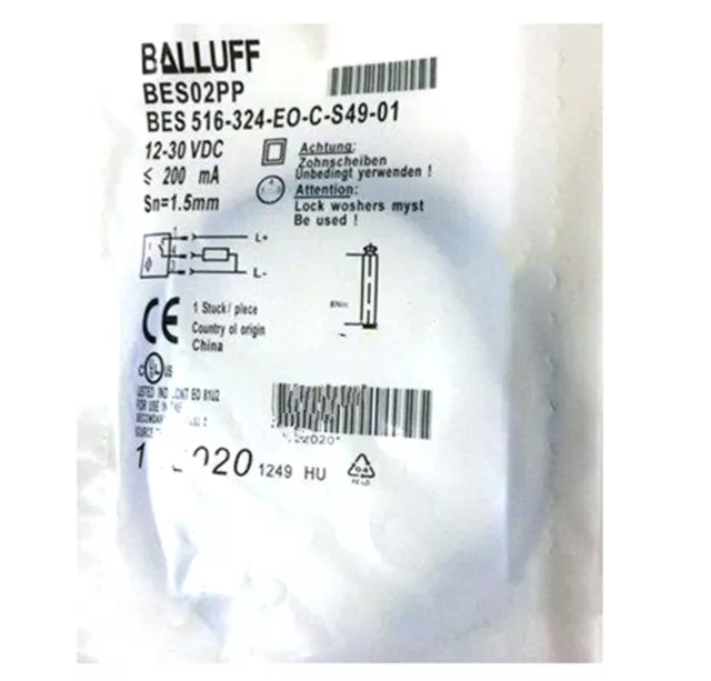 For BALLUFF BES 516-324-EO-C-S49-01（BES02PP）Inductive Standard Sensors PNP New