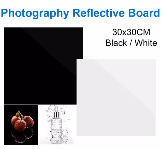 Selens 30x30cm Photography Reflective Board Black/White Product Shooting Board