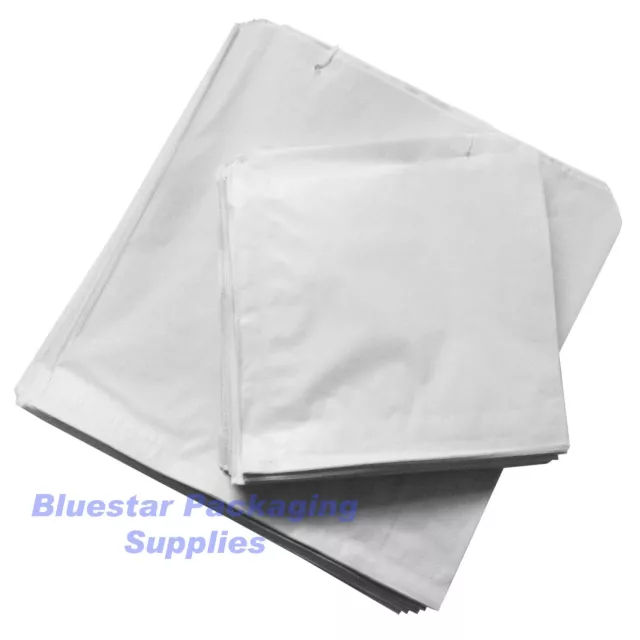 100 x White Sulphite Paper Food Bags Strung 7" x 7" for Sandwiches Groceries