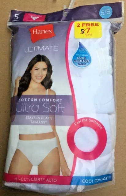 Hanes Women's Ultimate Cotton Comfort Brief Panties 4-Pack, Size 5/S