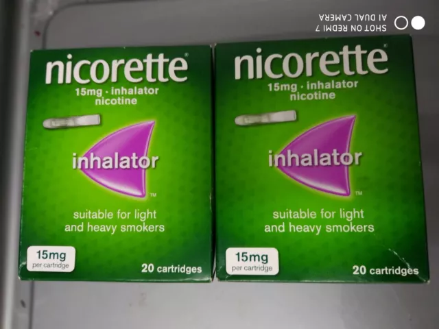 NICORETTE INHALATOR 2 BOX 40 CARTRIDGES 15mg NICOTINE EXPIRY FEBRUARY 2025 NEW