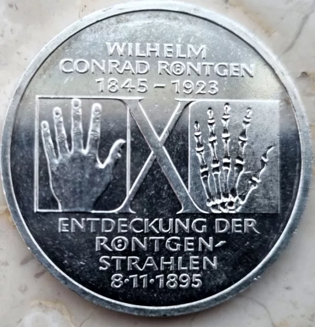 10 Deutsche Mark 1995 D Wilhelm Conrad Röntgen Stgl.BU