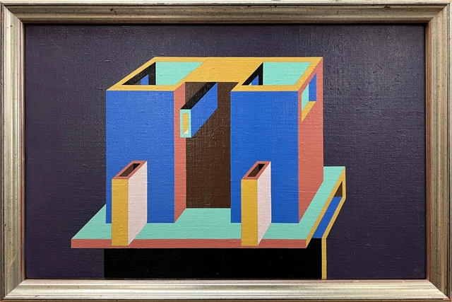 Ron Sims (1944-2014) Británico Abstractas Original Jadeante Colchester Artista