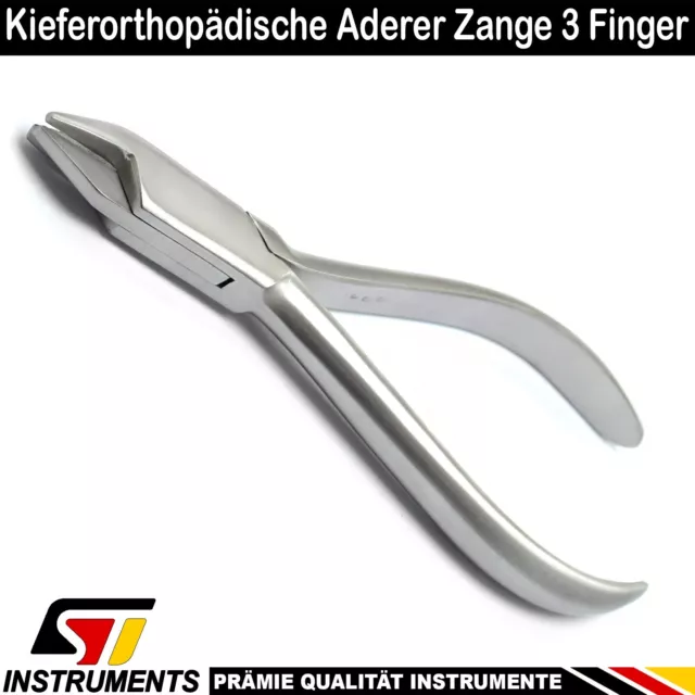 Aderer Dreifingerzange Zahntechnik Dentalzange Klammer KFO three Finger Plier CE