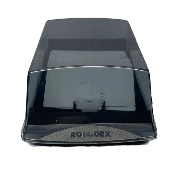 Rolodex Vintage Index Card Holder With Cards Black 8"x 5.75"x4" Office Organizer