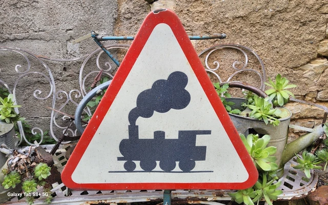 Panneau De Signalisation Rouge Playmobil 1.2.3 - Train Et Chemin De Fer - Occasion