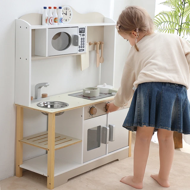 MCC® LARGE GIRLS Kids Pink Wooden Play Kitchen Children's Play Pretend