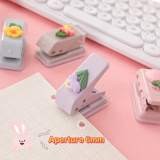 Cute Flower Mini Hole Punch Kawaii Portable Single Hole Paper Puncher DIY Tools