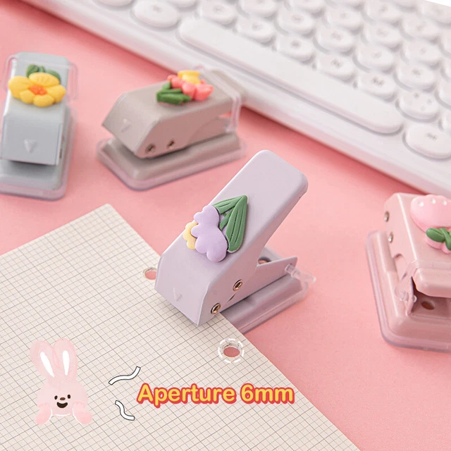 Cute Flower Mini Hole Punch Kawaii Portable Single Hole Paper Puncher DIY Tools