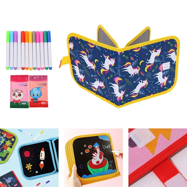 Kids Erasable Book Doodle Set Road Trips Game Boys Girls 7 Pages Double Side