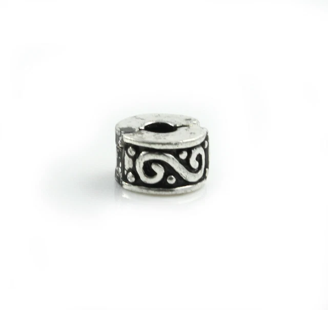 2 Metallperlen Clip antik silber Ø 3 mm Haarperle Wikinger Bartperle Norse